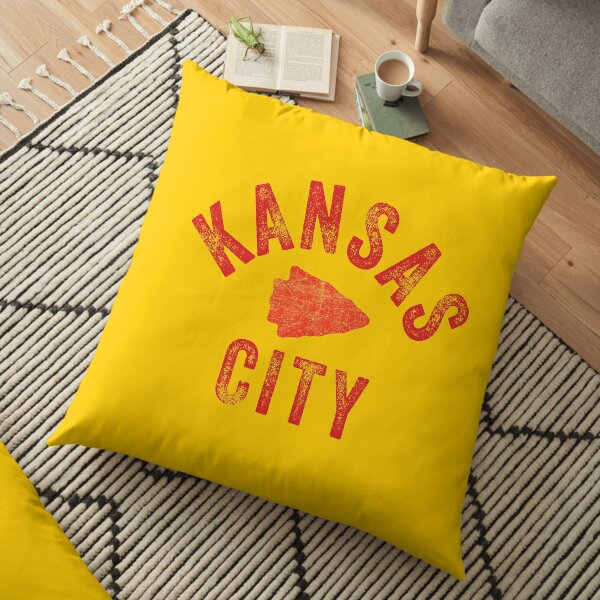 KC Face mask Kansas City facemask Classic Kansas City Football KC Yellow & Red Kingdom Football Kc Gear Floor Pillow