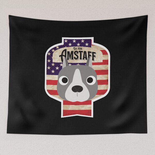 Item preview, American Staffordshire Terrier - Distressed Union Jack Amstaff Beer Label Design designed and sold by DoggyStyles.