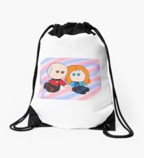 Picard x Crusher Chibis Drawstring Bag