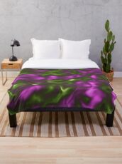 Violet Green Liquid Throw Blanket