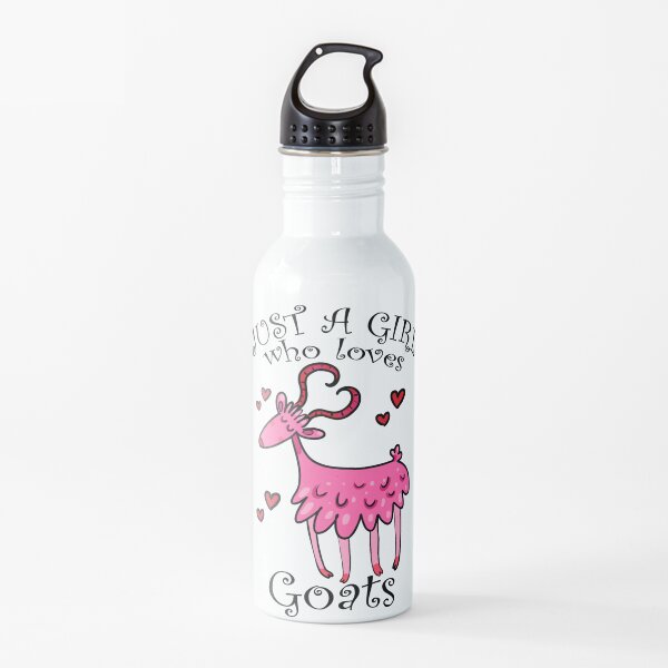 Colorful Just a Girl Who Loves Goats Farmer Goat Lover Gift Water Bottle