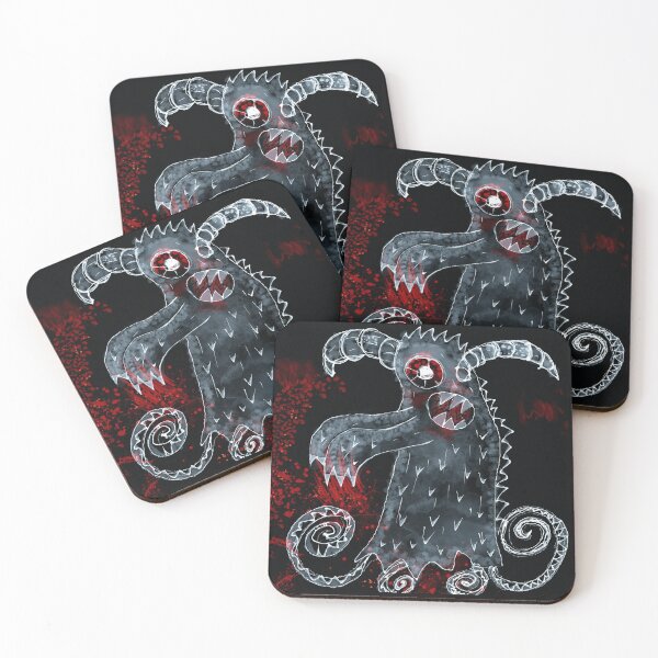 Item preview, Drawing of Ugly Monster on dark background with blood on paws designed and sold by siwabudda.