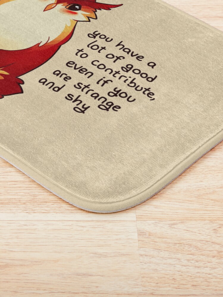 Alternate view of "You Have a Lot of Good to Contribute" Blushing Owlbear Bath Mat