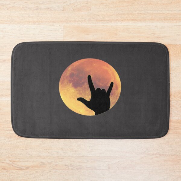 Artikelvorschau, Vollmond mit ich liebe dich ASL Sign Language Hands Silhouette entworfen und verkauft von apathecary.