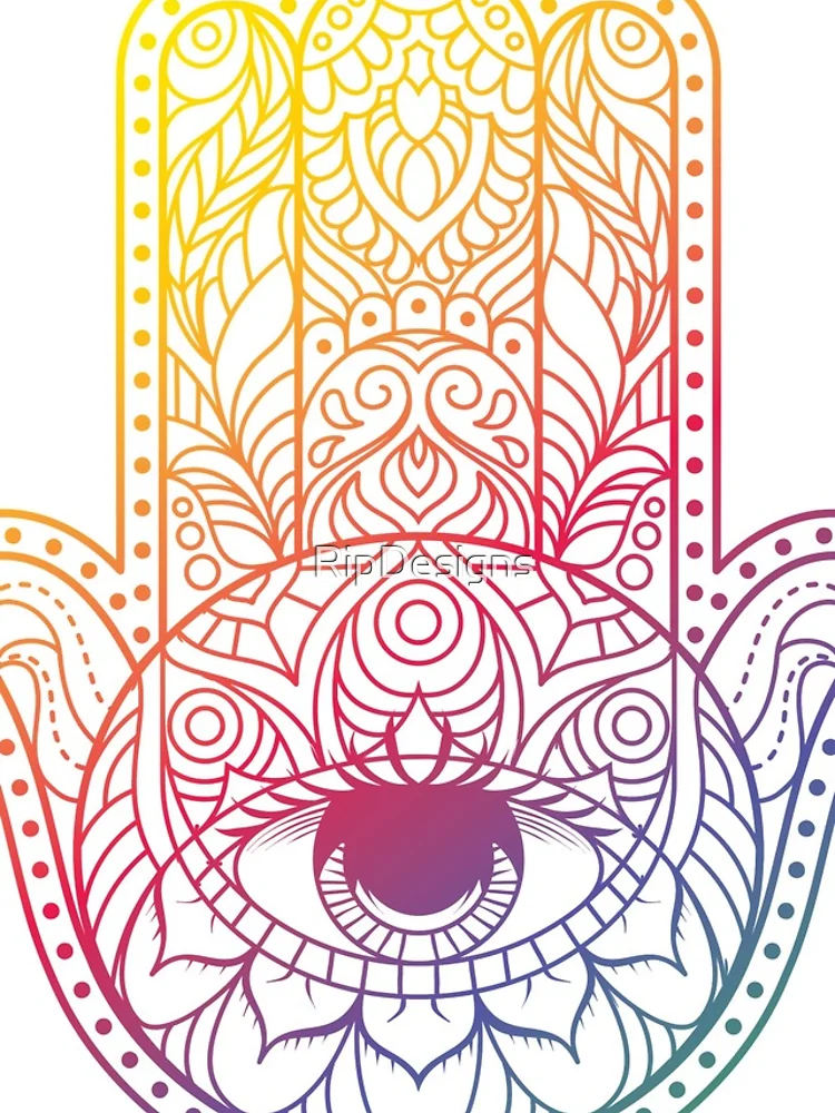 Thumbnail 4 of 4, iPhone Case, Colorful Hamsa designed and sold by RipDesigns.