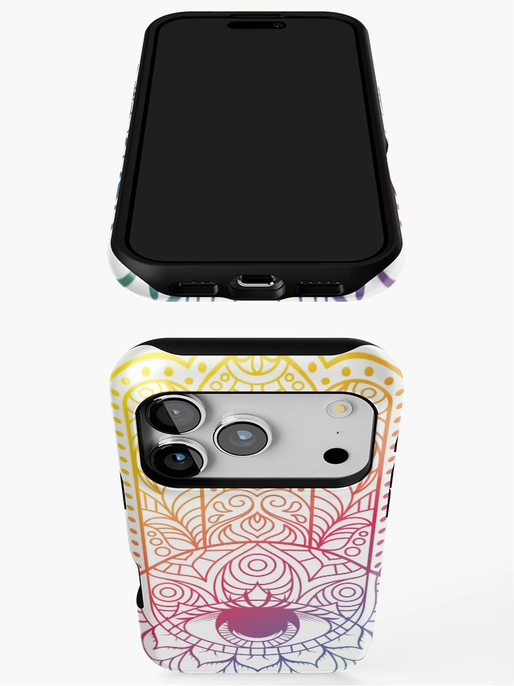 Thumbnail 3 of 4, iPhone Case, Colorful Hamsa designed and sold by RipDesigns.