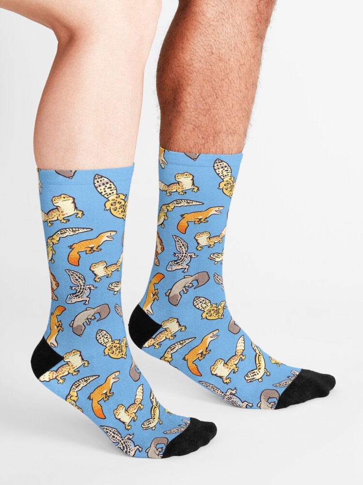 Alternate view of chub geckos in blue Socks