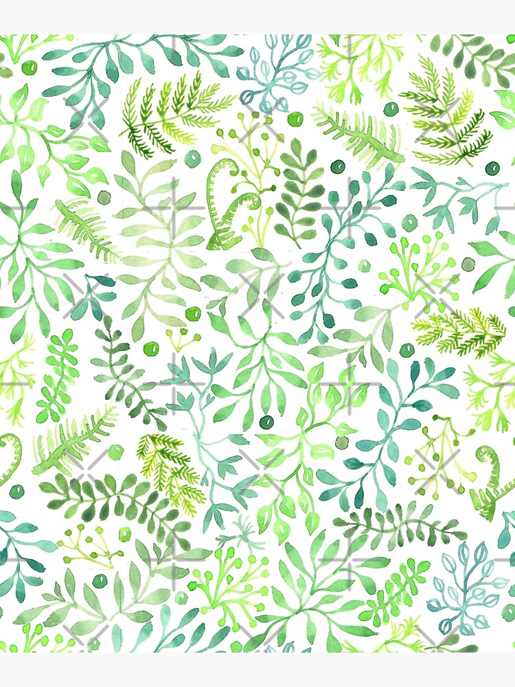 Watercolor Green Leaves and Foliage by creativinchi