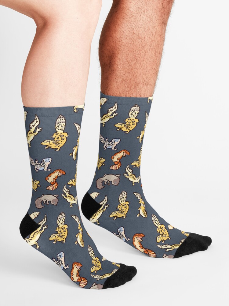 Alternate view of chub geckos in dark grey Socks