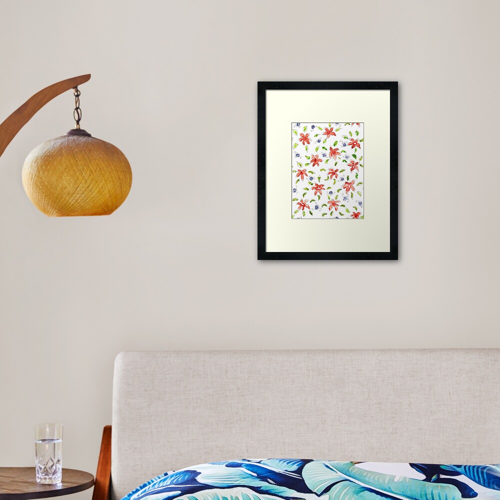 Water color abstract floral Framed Art Print