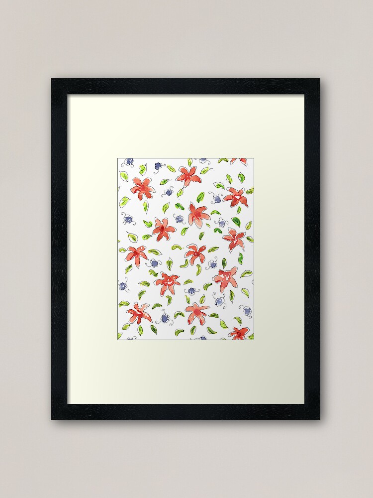 Alternate view of Water color abstract floral Framed Art Print