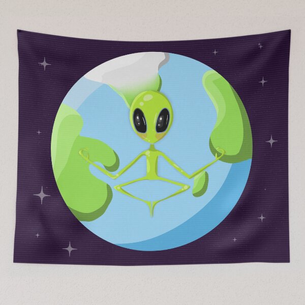 Item preview, Meditating Alien designed and sold by Atieanna.