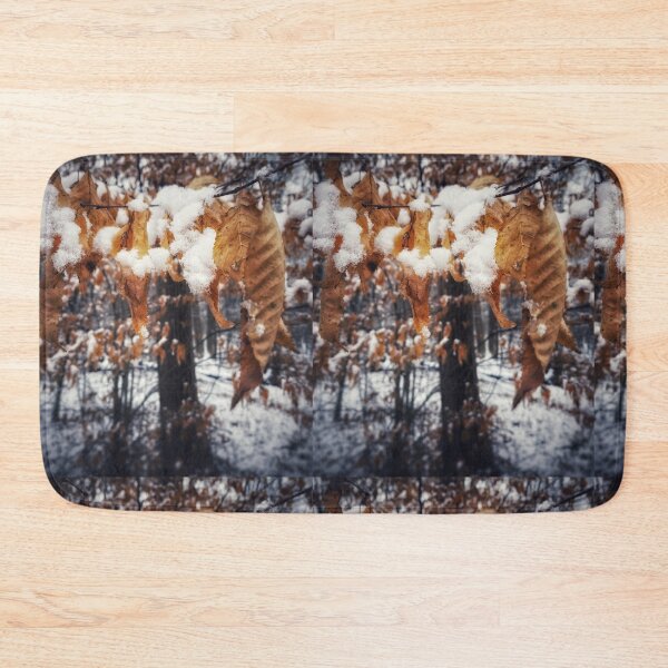 Item preview, Snow clinging to beech leaves  designed and sold by J Rier Photography.