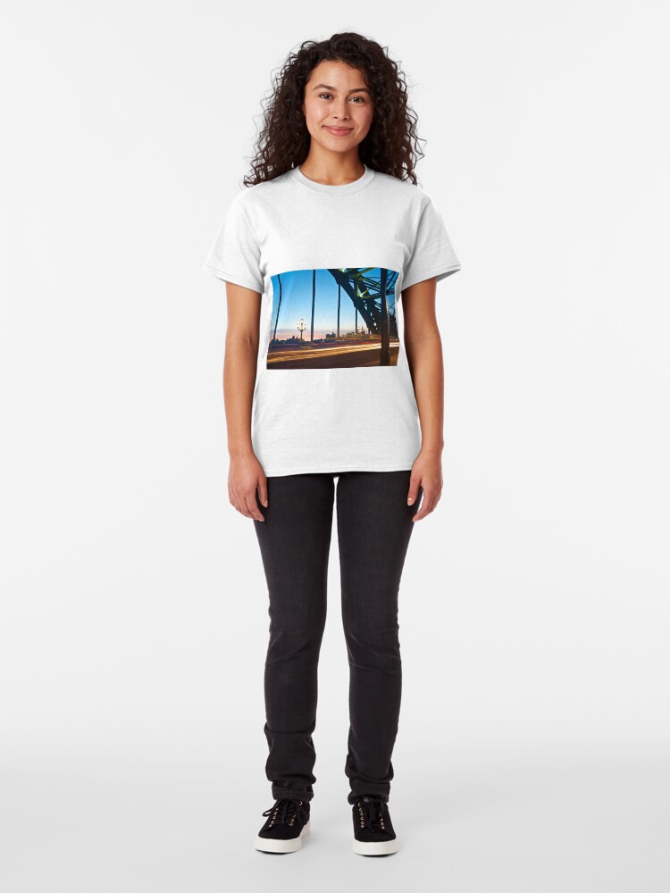 Alternate view of Tyne Bridge Light Trails, Newcastle Classic T-Shirt