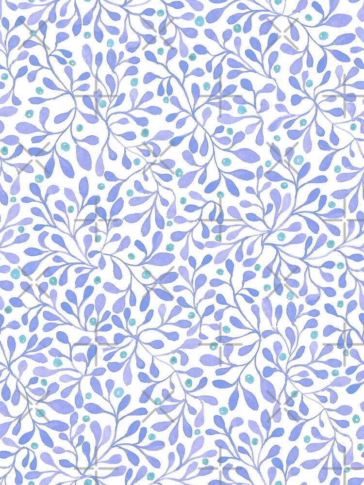 Blue Leafy Magic Watercolor by creativinchi
