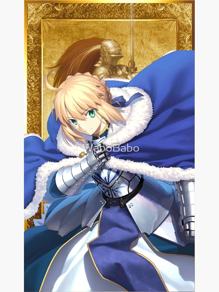 Fate Grand Order Fgo Artoria Pendragon King Arthur Saber Gold Back Greeting Card By Wabobabo Redbubble