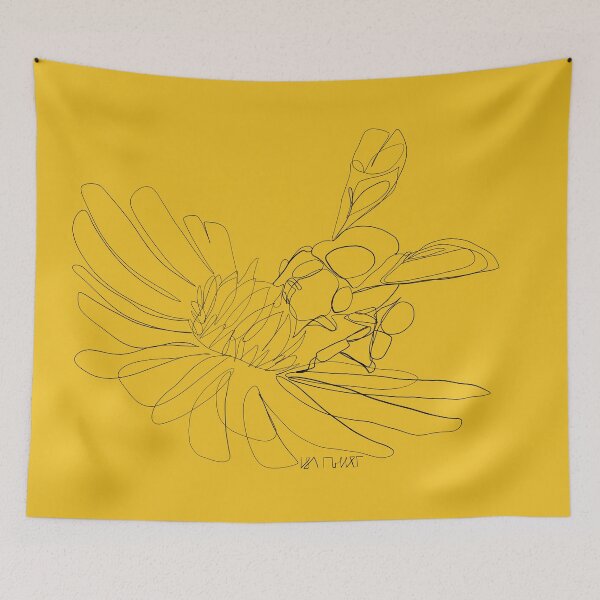 Item preview, Bee on Flower - Onelineart by Isa Miller designed and sold by Isa-Miller.