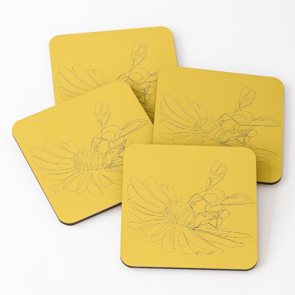 Item preview, Bee on Flower - Onelineart by Isa Miller designed and sold by Isa-Miller.