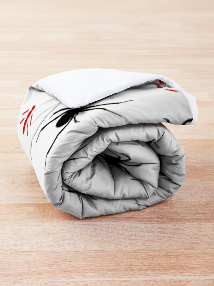 Alternate view of Latrodectus Black Widow spider pattern Comforter
