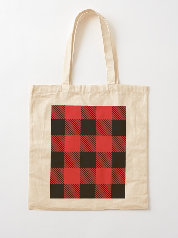 buffalo check tote bag