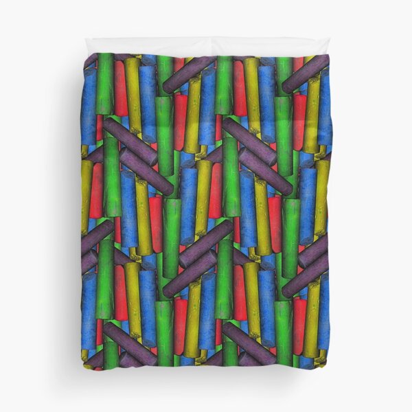 Item preview, Street Chalk Vertical Rich Duvet designed and sold by GolemAura.
