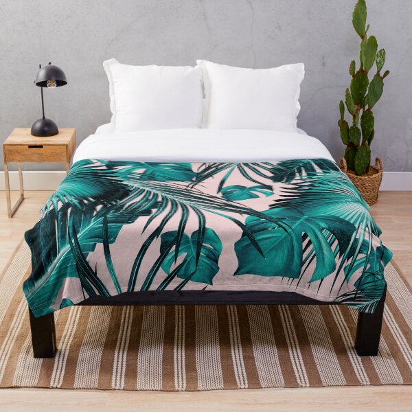 Tropical Jungle Leaves Dream #10 #tropical #decor #art Throw Blanket