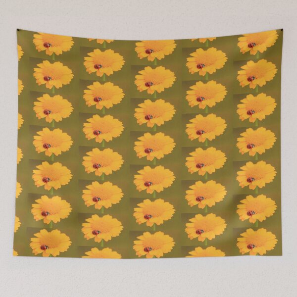 Item preview, Ladybird on field marigold designed and sold by Jon Lees.