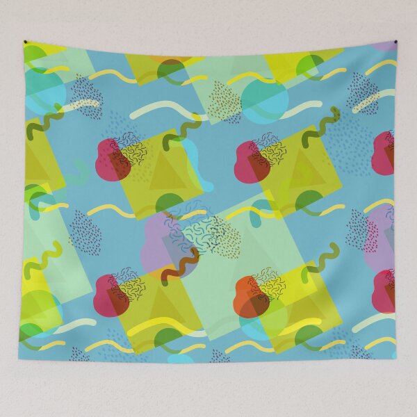 Item preview, Neo Memphis Fun Pattern - Blue designed and sold by SquibbleDesign.