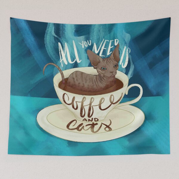 Item preview, All you need is coffee and cats designed and sold by AnanasArt.