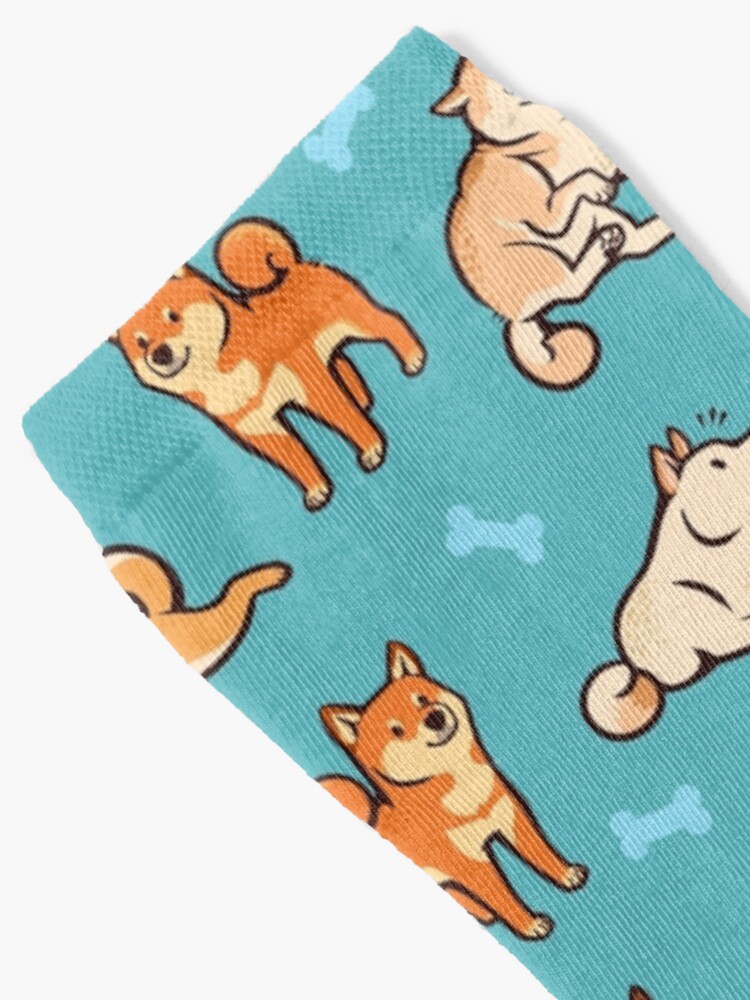 Alternate view of shibes in blue Socks