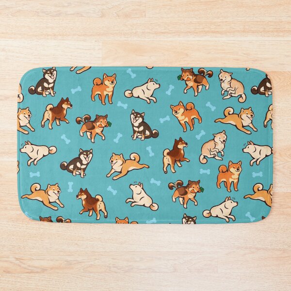 Item preview, shibes in blue designed and sold by Colordrilos.