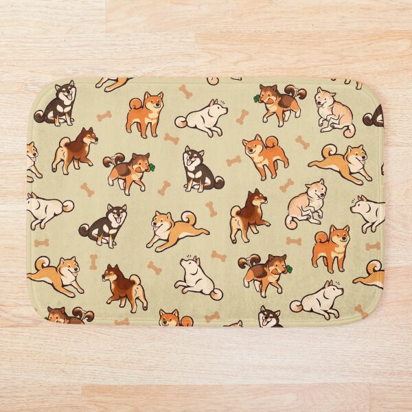 shibes en crema Alfombra de baño