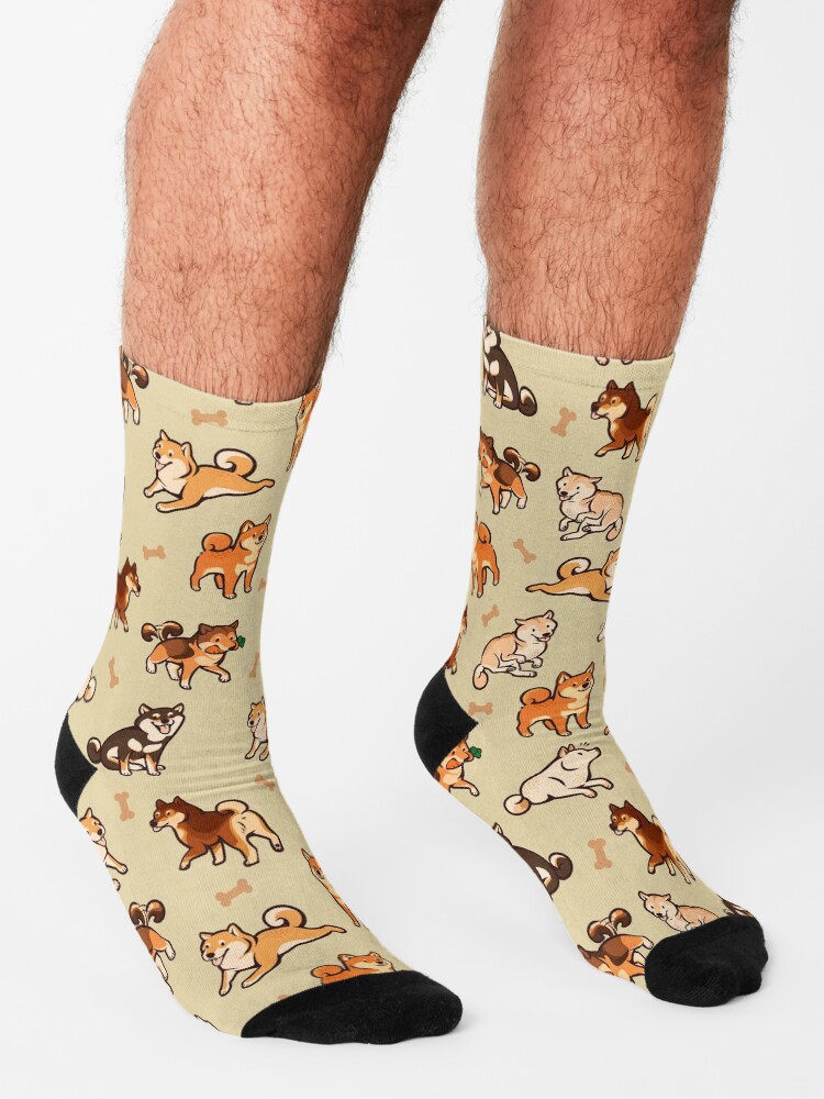 Alternate view of shibes in cream Socks