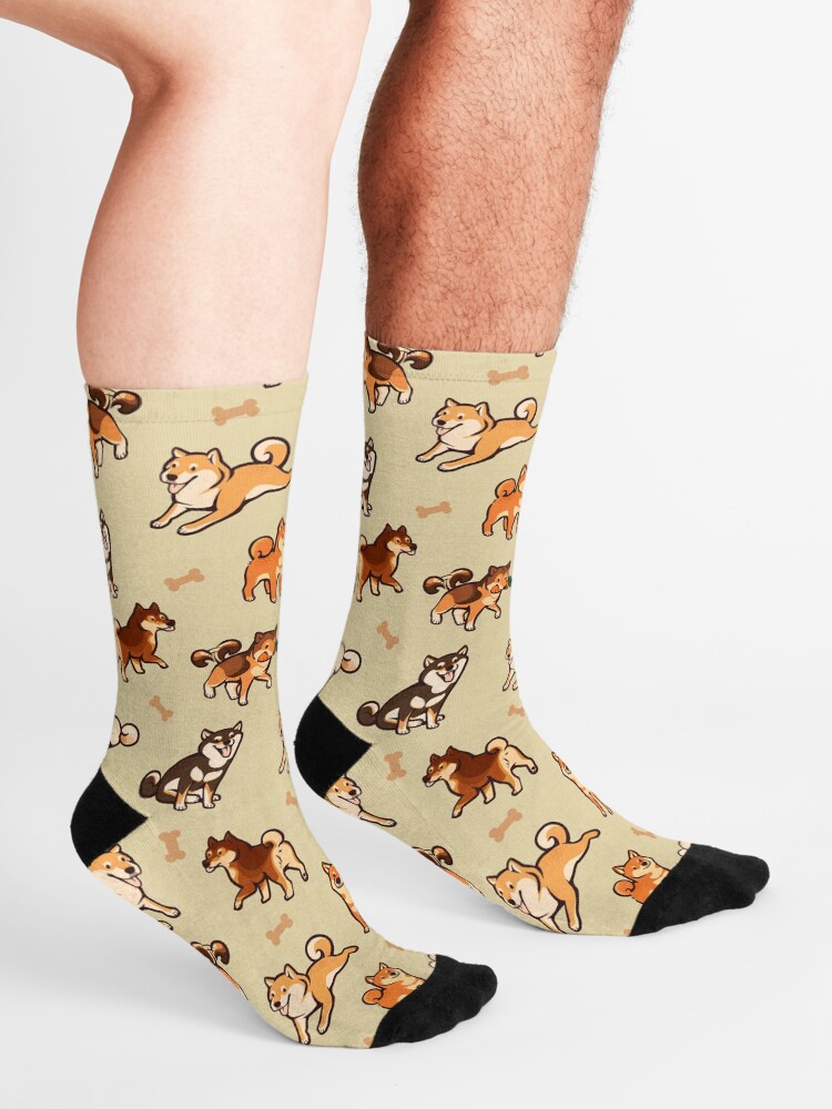 Alternate view of shibes in cream Socks