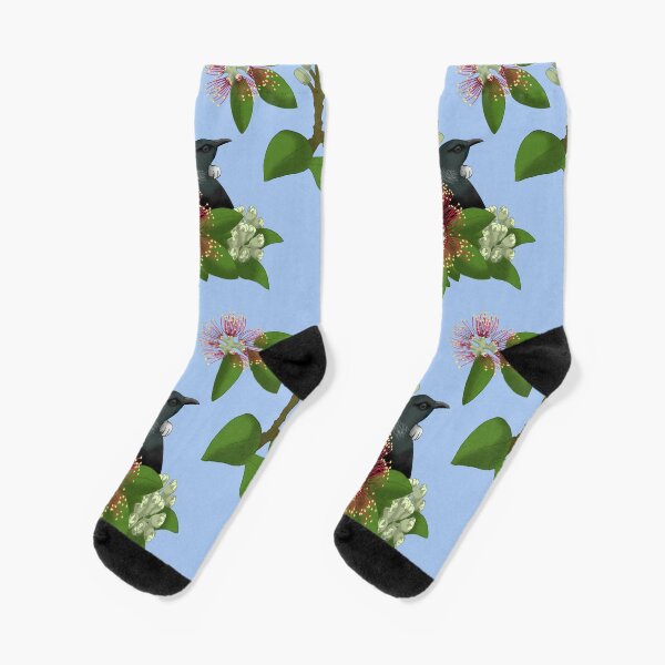 Tui in Pohutukawa Socks