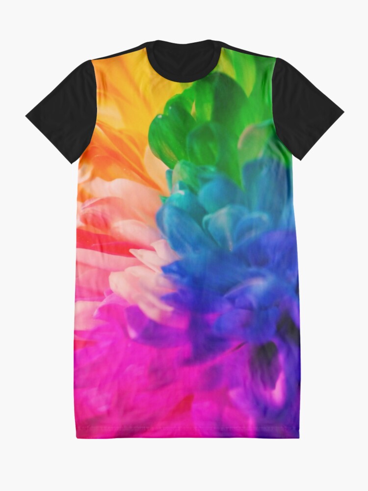 Alternate view of Rainbow Flower #2 Graphic T-Shirt Dress