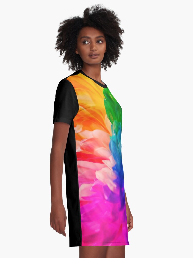 Alternate view of Rainbow Flower #2 Graphic T-Shirt Dress