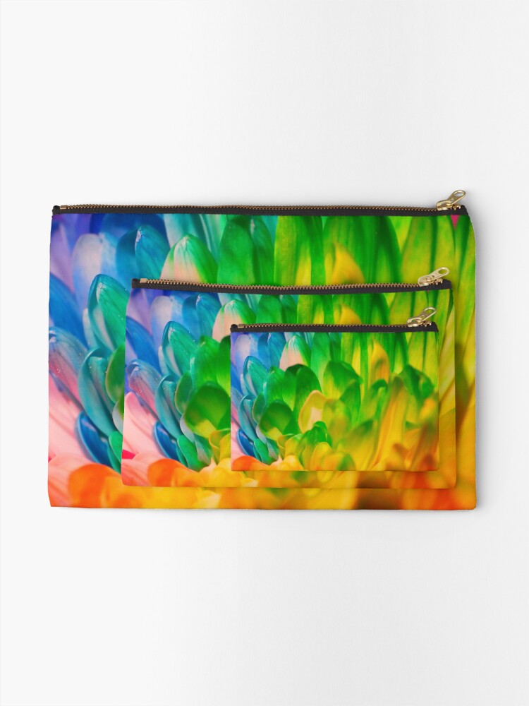 Alternate view of Rainbow Flower #1 Zipper Pouch