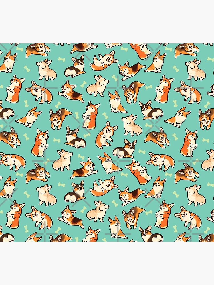 Jolly corgis in green by Colordrilos