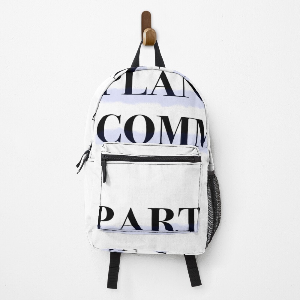 Party Planning Committee on a backpack
