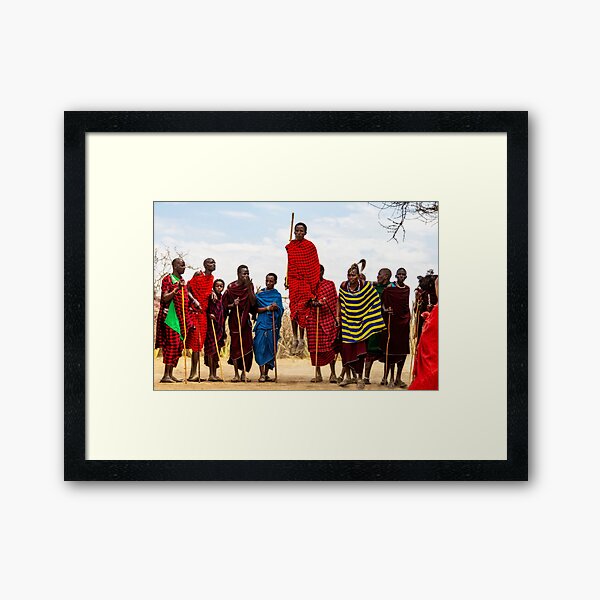 Maasai Jumping Dance Framed Art Print