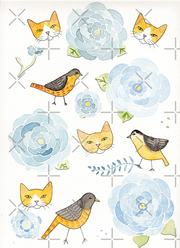 Springtime Birds and Cats by kilkennycat