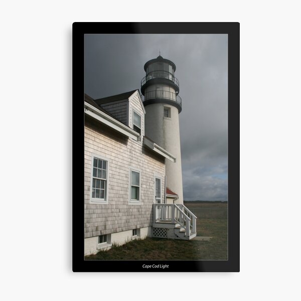 Cape Cod Light with border Metal Print