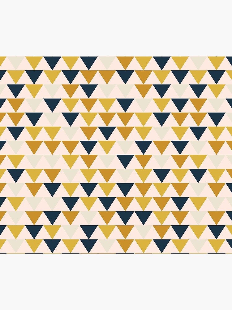 Arrow Pattern in Mustard Yellows, Navy Blue, and Blush Tones. Minimalist Geometric by kierkegaard