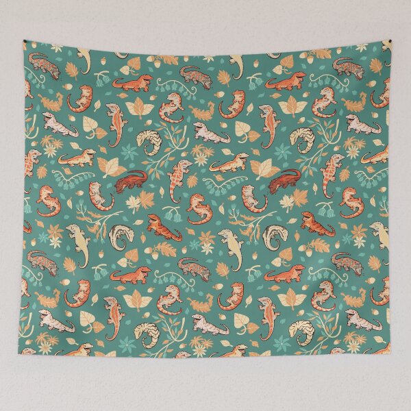 Item preview, Autumn geckos in green designed and sold by Colordrilos.