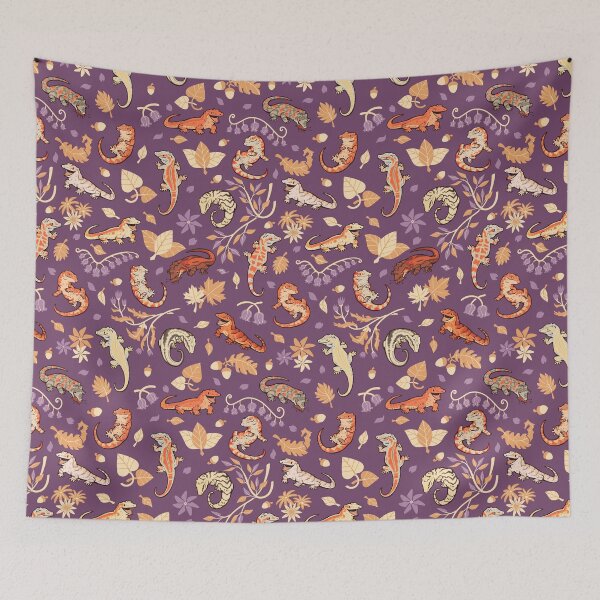 Item preview, Autumn geckos in purple designed and sold by Colordrilos.