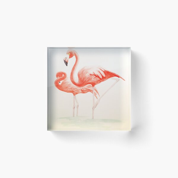 flamingo couple Acrylic Block