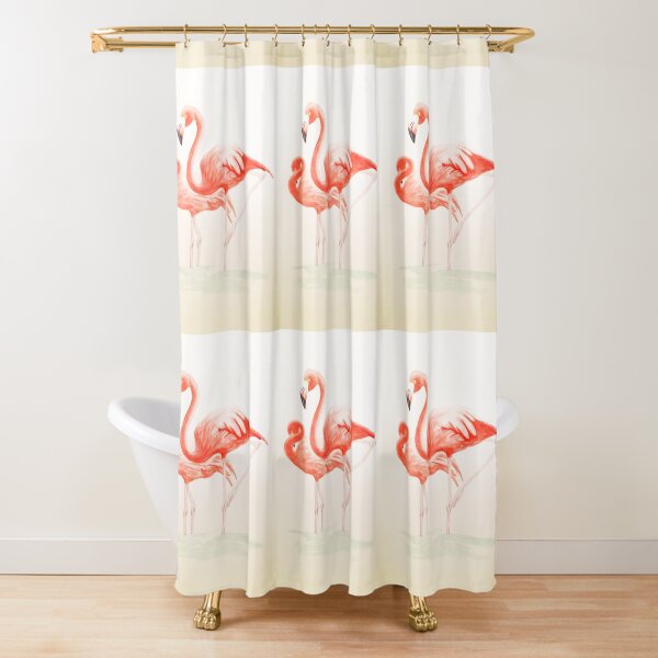 flamingo couple Shower Curtain