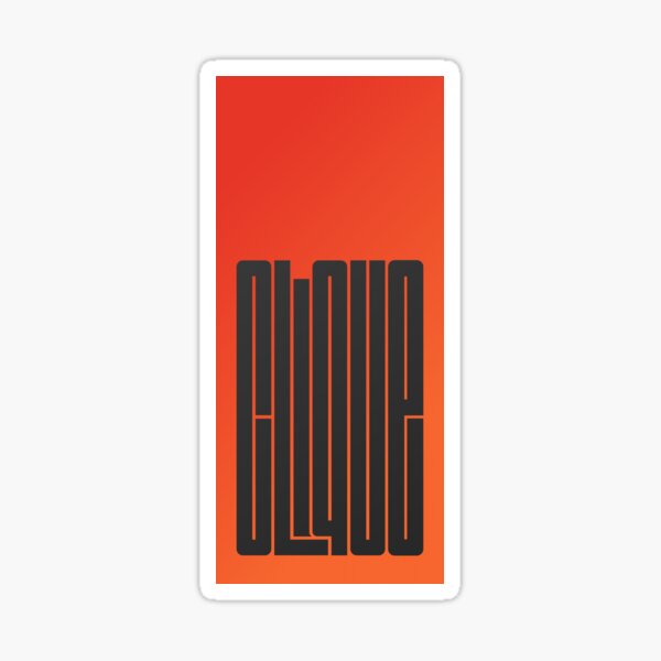 Clique in Black & Red Sticker