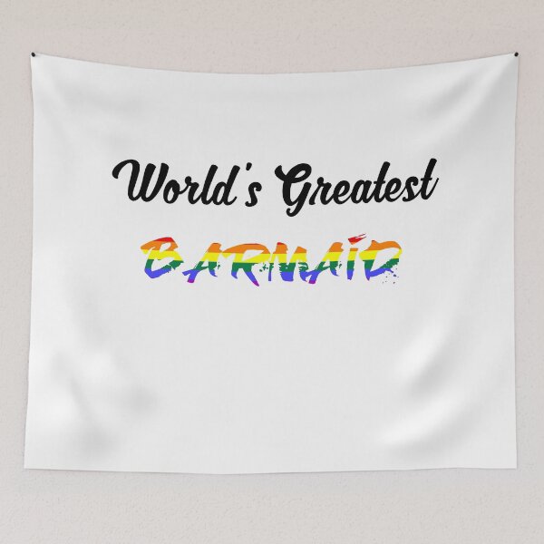 Item preview, Worlds Greatest Barmaid pride colours  designed and sold by qlobba.